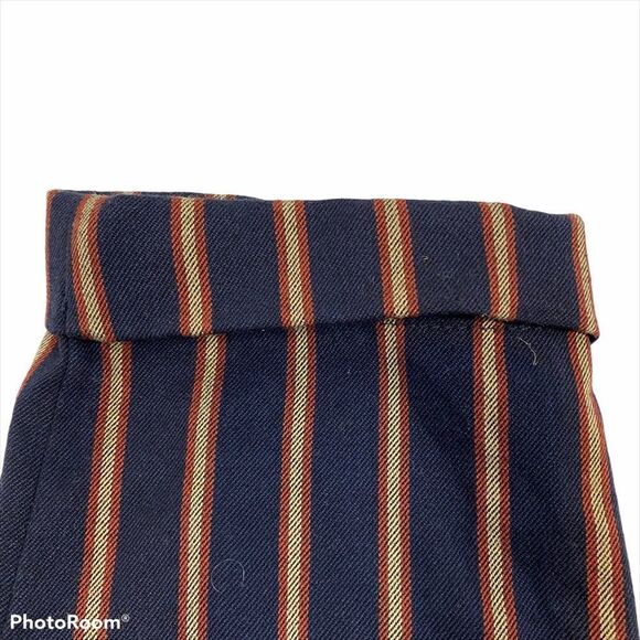 Zara Striped Navy Paper Bag Trousers with Belt XS - Picture 5 of 15